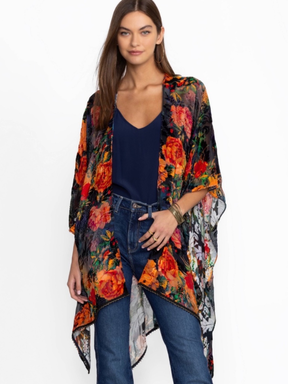 JOHNNY WAS Burnout Velvet Shawl